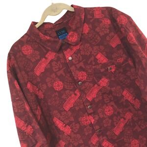 LA Police Gear Tactical Tiki Snap Shirt Mens 2XL Fire Truck Firefighter Hawaiian